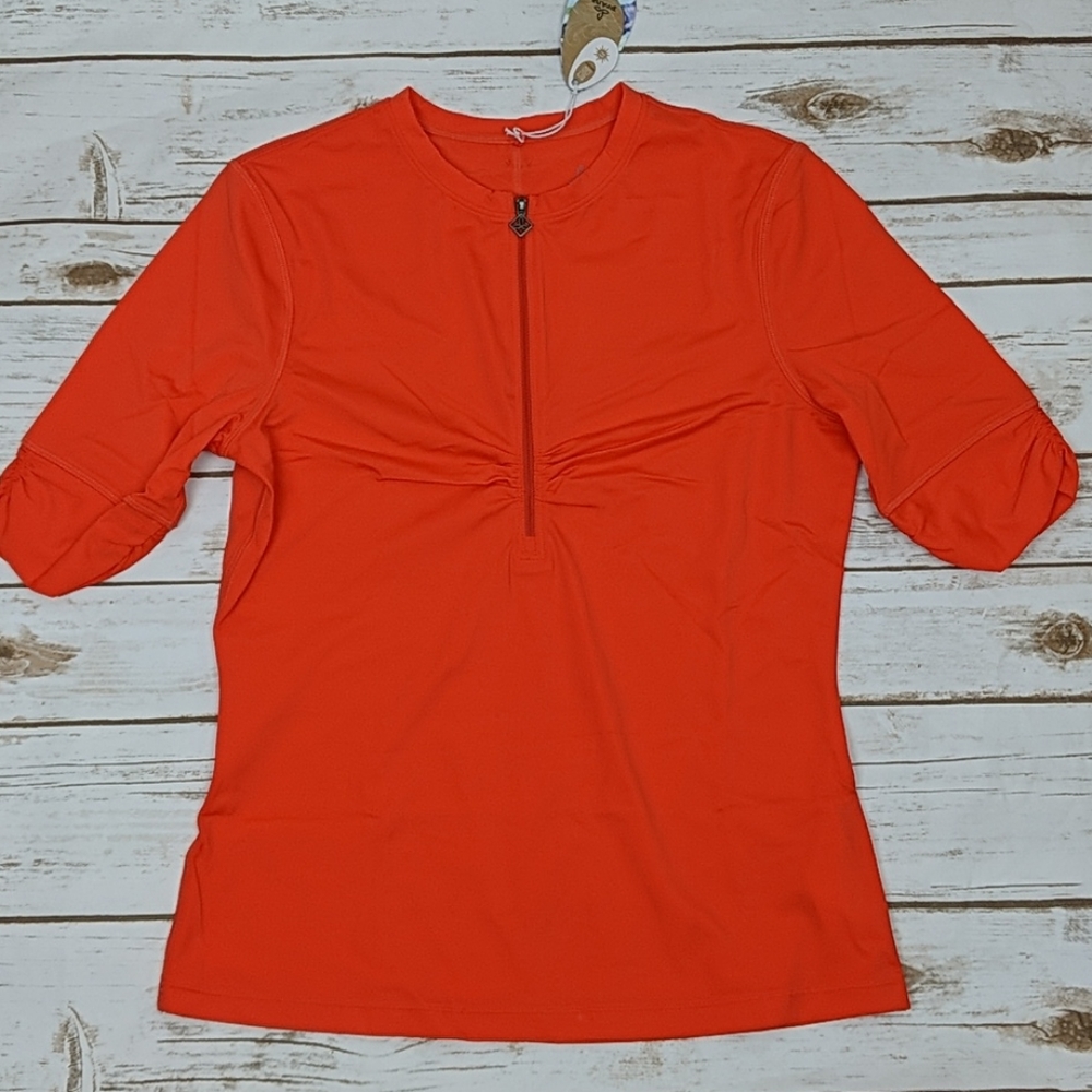 Prana Perry SS Swim Top Lava Flow Small NWT